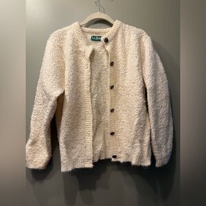 L.L. Bean Ivory Buttoned Sweater